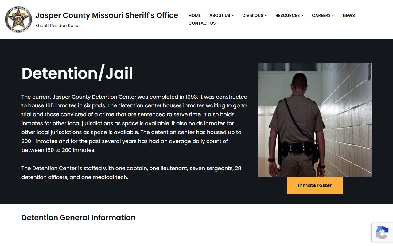 Jasper County Detention Center inmate population and jail information page