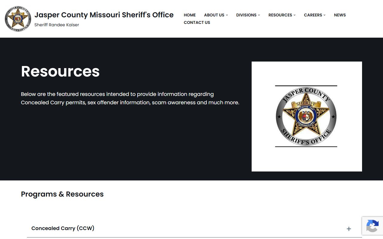 Jasper County inmate records request resources page